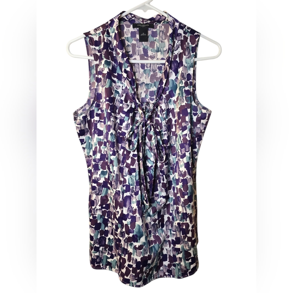 Ann Taylor Purple Patterned Top